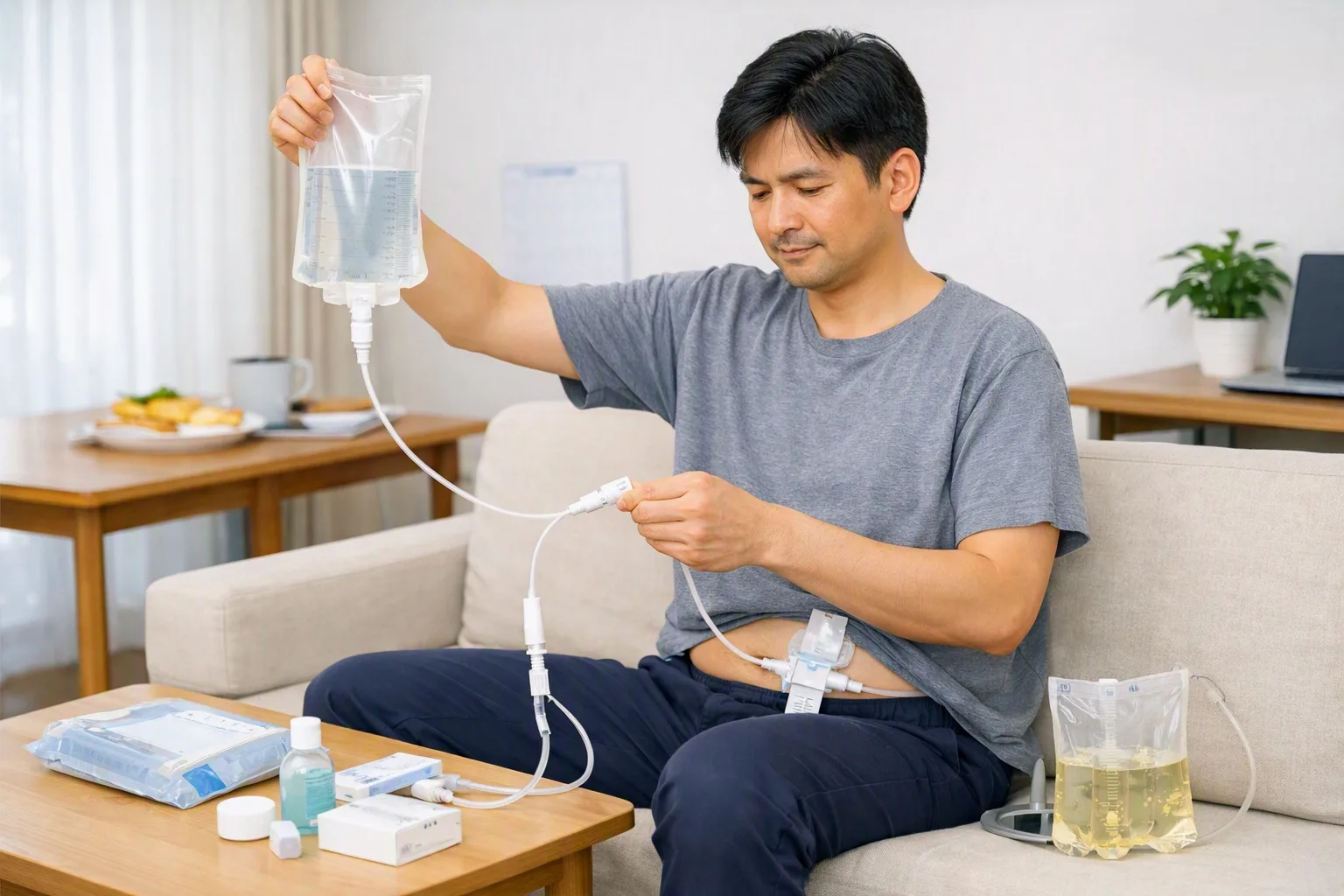 CAPD：連続携行式腹膜透析